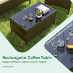 Costway 4 PCS Patio Furniture Set with Washable Cushions and Tempered - See Details