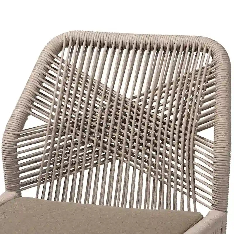 Chaise de salle à manger en acajou tressée de style transitionnel moderne – Gris