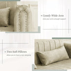 Velvet Upholstered Modern Convertible Sleeper Lounge Sofa Bed with Rolled Arms Decorated with Copper Nails