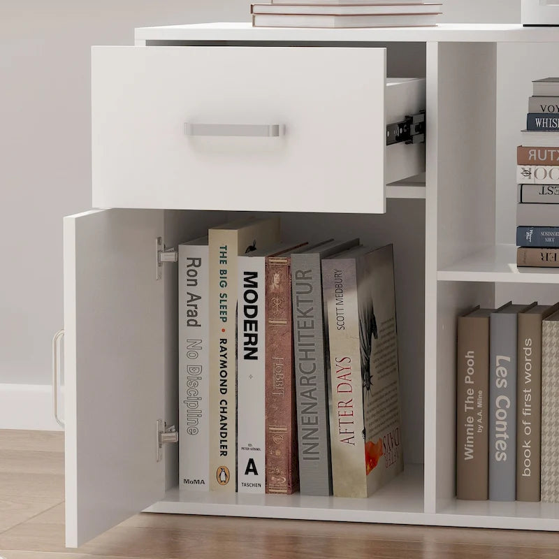 White Reversible L Shape Desk Rotating Desk Working Desk Computer