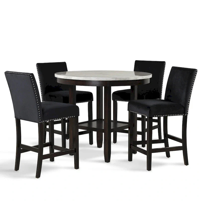 New Classic Furniture Reginald 5-Piece Round Counter Set