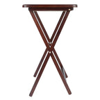 Set of 4 Rich Antique Walnut Folding Single Snack Tables 25.75