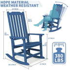 Vrakae 2 PCS Patio All Weather Resistant High Back Rocking Chair