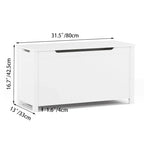Kids Wooden Toy Box Storage with Safety Hinged Lid for Ages 3+
