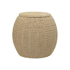 Table d'appoint avec panier de rangement en osier tressé à la main Household Essentials - 17,0 L x 17,0 l x 19,0 H