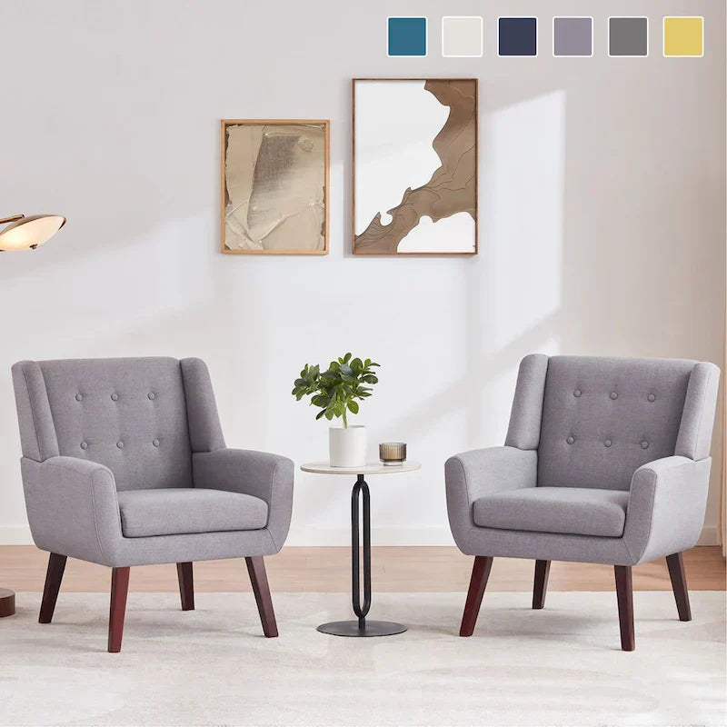 Lot de 2 fauteuils d'appoint modernes capitonnés HUIMO