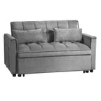 Modern Velvet Futon Loveseat with Reclining Backrest & Pockets, Seats 2 鈥?Dark Gray / Light Gray / Blue / Black