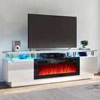 70 TV Stand with 36 Fireplace and Adjustable Shelves