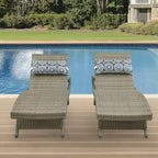 Chaises longues en osier tout temps - Lot de 2