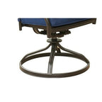 Wynn 25 Inch Modern Patio Dining Swivel Chair with Cushion, Set of 2, Blue