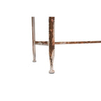 Zinc-Finished Metal and Wood Scalloped Edge Sofa Table
