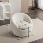 Swivel Barrel Chair - 360掳 Rotation - Boucle Fabric