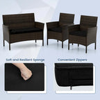 Costway 4 PCS Patio Furniture Set with Washable Cushions and Tempered - See Details