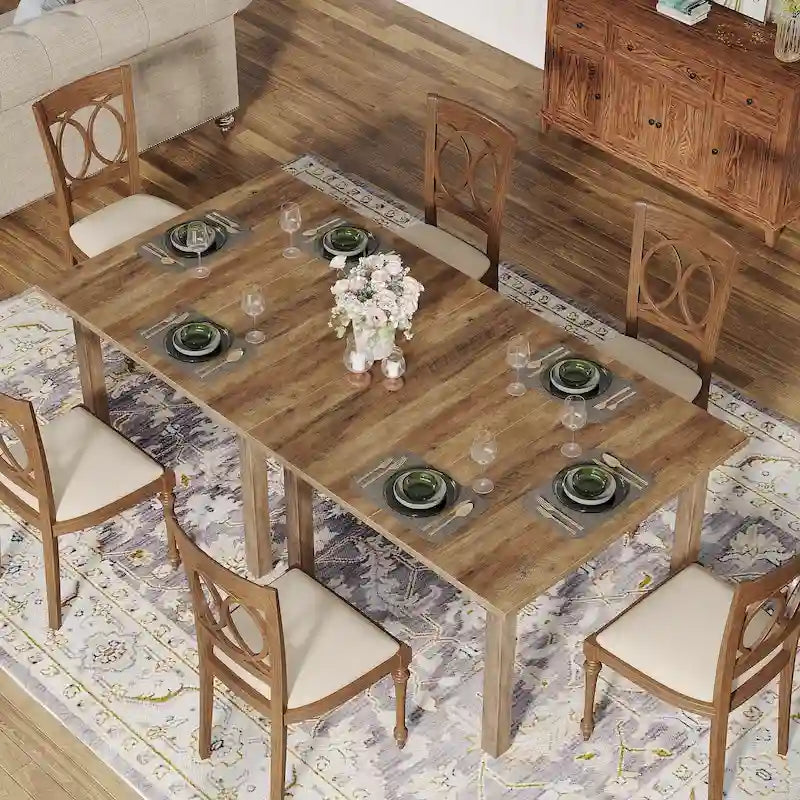 39.4 Inches Square 2-4 People Dining Table with Solid Wood Legs for Living Room Dining Room