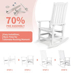 Vrakae 2 PCS Patio All Weather Resistant High Back Rocking Chair