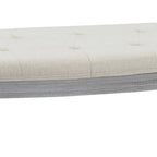 Beige Tufted Upholstered Bench with Wood Legs - 55W x 20H