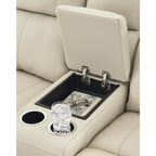 Signature Design by Ashley Dahlmoore Beige Power Reclining Loveseat with Console - 76 W x 42 D x 40 H