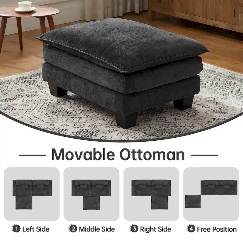 Modular Sectional Sofa, Comfy Cloud Couch Sectional Sofa with Ottoman, Deep Seat Sofa Sleeper for Living Room