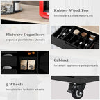 53 in. W Kitchen Island with Countertop and Drawers - N/A