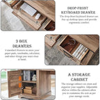 60 Farmhouse Executive Desk, Wood Home Office Desk, Computer Desk