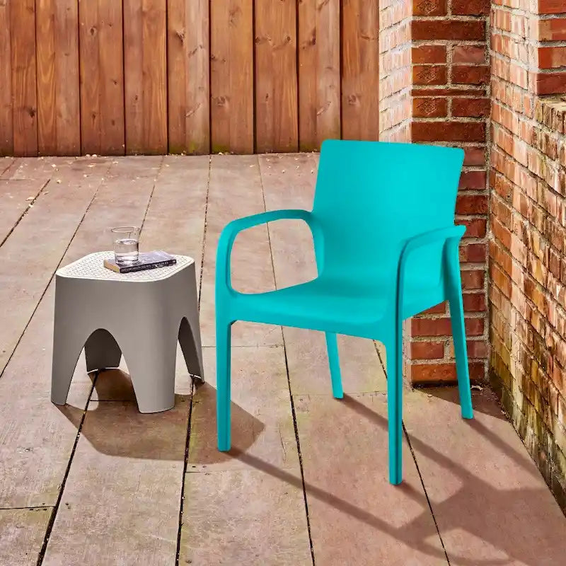 Alissa Resin Stackable All-Weather Dining Armchair, Set of 2