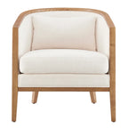 Fauteuil d'appoint en lin et rotin Tillman