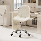 Javlergo Armless Home Office Chair, Height Adjustable Computer Desk Chair with Wheels