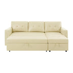 Convertible Reversible Sectional Sofa with Pull-Out Sleeper Bed, Hidden Storage Chaise, and Durable Legs