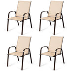 Costway 4PCS Patio Chairs Garden Deck Yard with Armrest - See Details