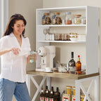Moasis 5 Tier Kitchen Bakers Rack with Storage Shelves Microwave Oven Stand Kitchen Shelf Organizer
