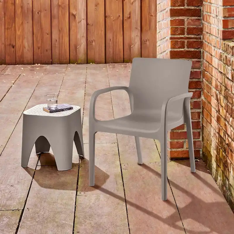 Alissa Resin Stackable All-Weather Dining Armchair, Set of 2
