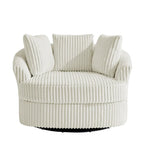 DREAMSIDEA 2 Set Recessed Arm Slipcovered Swivel Barrel Chair