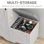 Farmhouse Shoe Cabinet with Sliding Door Shoe Bench 5-Tier Shoe Storage Cabinet with Adjustable Shelves for 20 Pairs