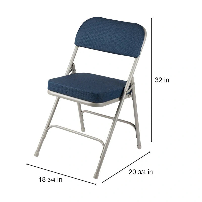 Hampden Furnishings Bernadine Collection Deluxe Fabric Padded Folding Chair, Pack of 2