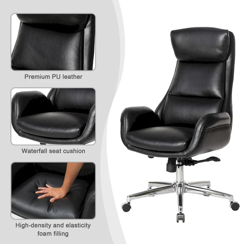 Faux Leather Office Chair - Swivel - Multiple Colors
