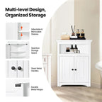 Corner Cabinet 32 with 2 Doors and Adjustable Shelves for Home Storage - 25.4 x 12.8 x 33.3 in