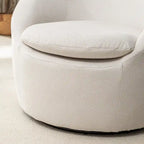 Swivel Barrel Chair - 360掳 Rotation - Boucle Fabric