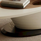 Light Luxury Modern Minimalist Oval Glass Tabletop Coffee Table Gray Base 51 in. - L 51.18'W 25.59'H 14.37'