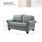 Angel Transitional Genuine Leather Sofa With Tufted Back by HULALA HOME